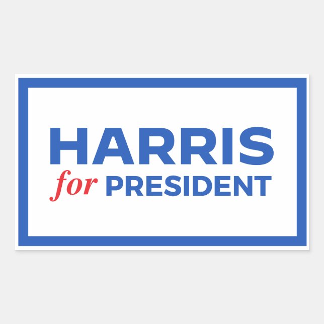 Kamala Harris für Präsident Rechteckiger Aufkleber (Vorderseite)