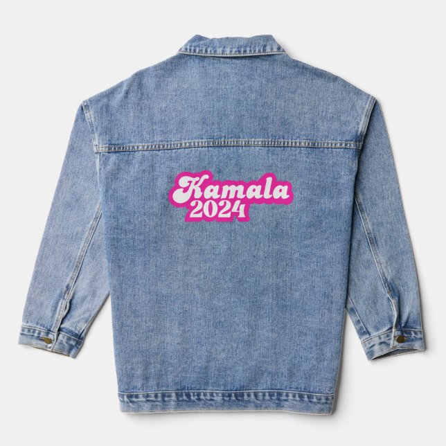 Kamala Harris Girly Pink Logo 2024 Jeansjacke (Rückseite)