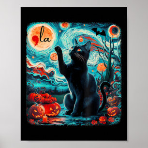Kamala Harris Halloween Fledermäuse Starry Night B Poster