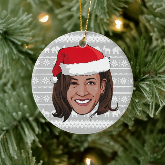 Kamala Harris Holiday Keramik Ornament (Baum)