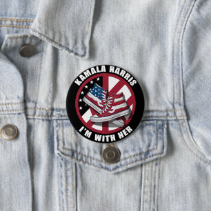 Kamala Harris Ich bin mit ihr patriotische Convers Button
