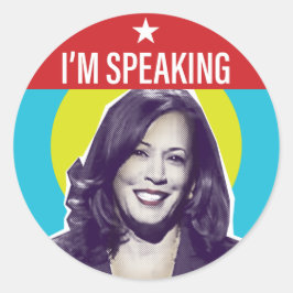 Kamala Harris / Ich spreche Runder Aufkleber