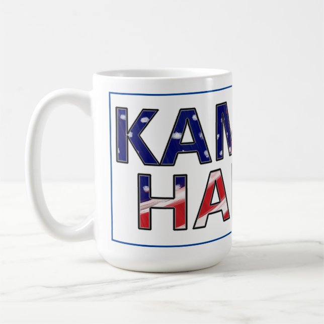 Kamala Harris in Flag-Farben Kaffeetasse (Links)