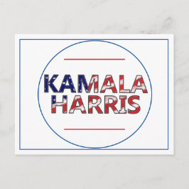 Kamala Harris in Flag-Farben Postkarte
