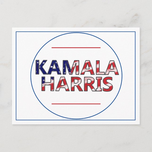 Kamala Harris in Flag-Farben Postkarte (Vorderseite)