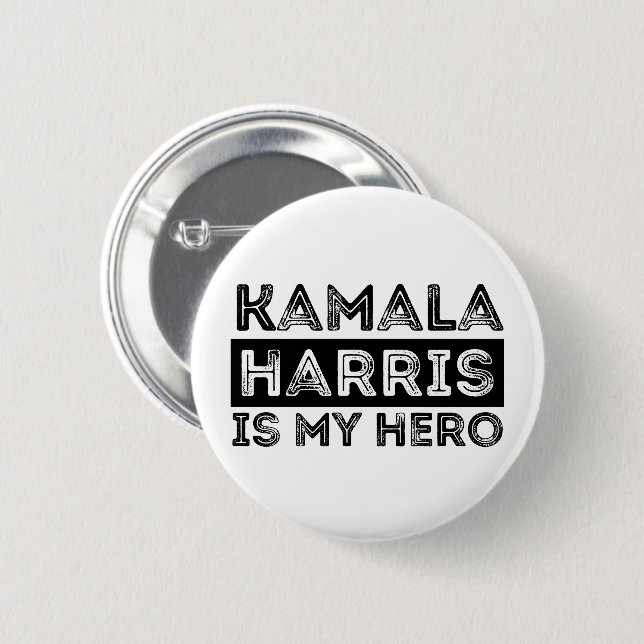 Kamala Harris ist mein Held - Präsident 2024 Button (Vorne & Hinten)