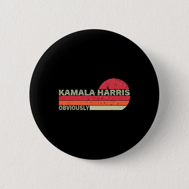 Kamala Harris ist offensichtlich. Harris offensich Button (Vorderseite)