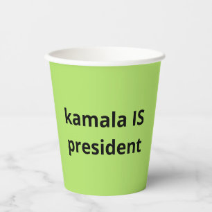 Kamala Harris ist Präsident der Wahlen 2024 Pappbecher