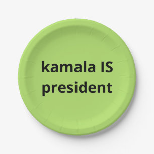 Kamala Harris ist Präsident der Wahlen 2024 Pappteller