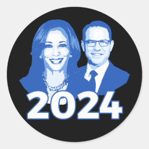 Kamala Harris Josh Shapiro 2024 Runder Aufkleber