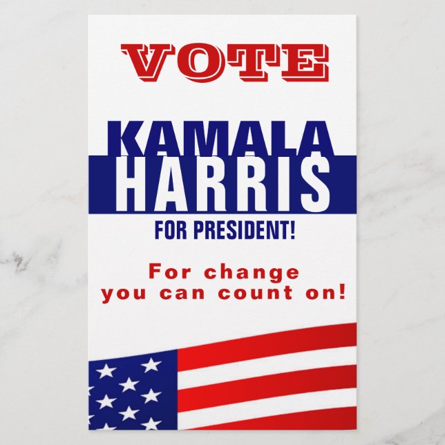 Kamala Harris Kampagne Flyer für politische Vorlag (Vorne)