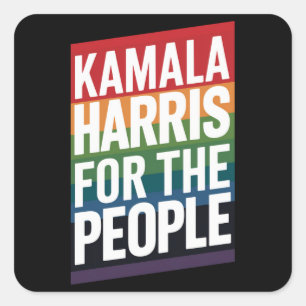 Kamala Harris LGBTQ Gay Pride Lesbian Funny Gift Quadratischer Aufkleber