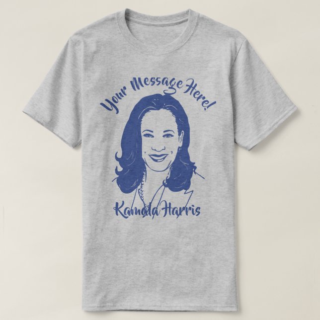 Kamala Harris Line Art Custom Text T-Shirt (Design vorne)