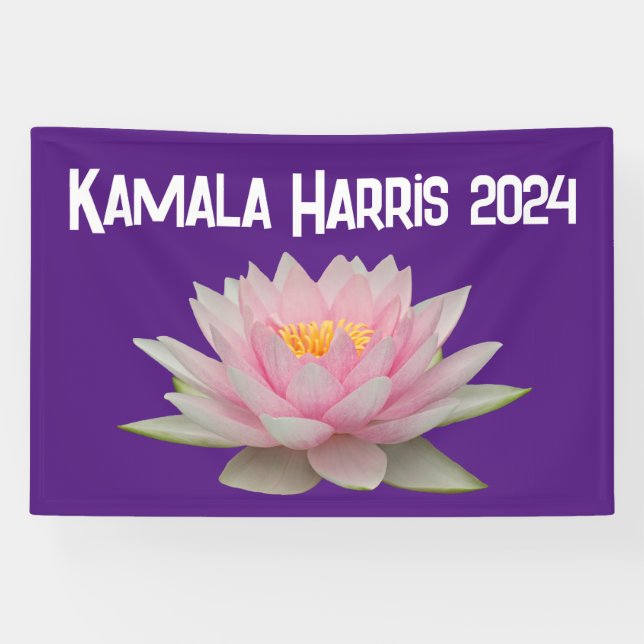 Kamala Harris Lotus 2024 Banner (Horizontal)