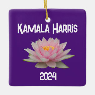 Kamala Harris Lotus 2024 Keramikornament