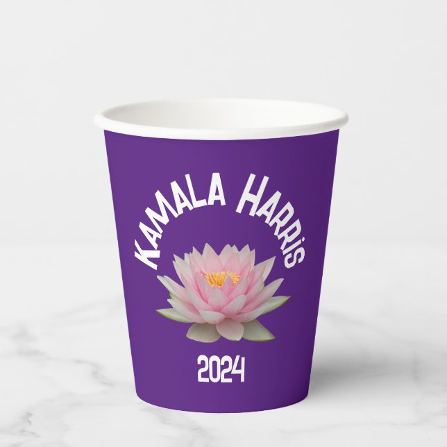 Kamala Harris Lotus 2024 Pappbecher (Vorderseite)