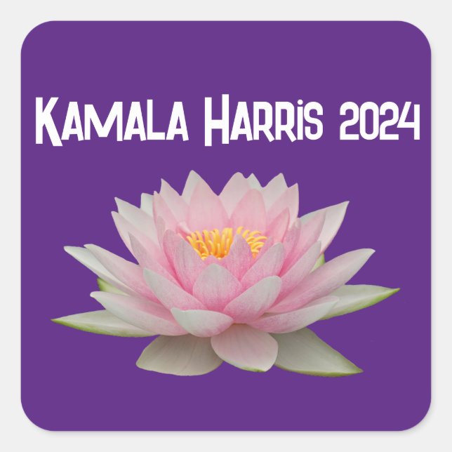 Kamala Harris Lotus 2024 Quadratischer Aufkleber (Vorderseite)