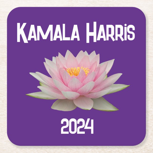 Kamala Harris Lotus 2024 Rechteckiger Pappuntersetzer (Vorderseite)