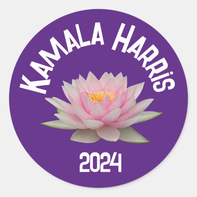 Kamala Harris Lotus 2024 Runder Aufkleber (Vorderseite)