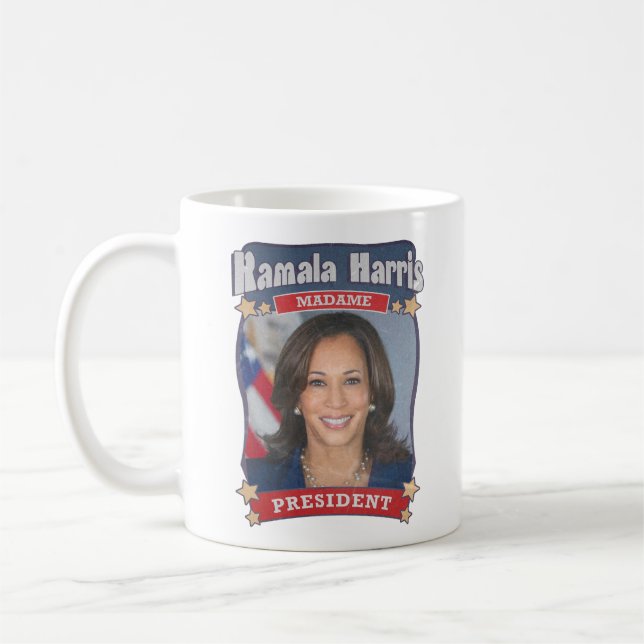 Kamala Harris Madame President Card Kaffeetasse (Links)