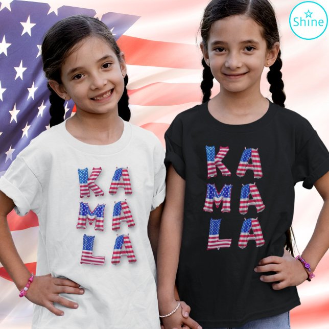 Kamala Harris Niedlich American Flag Balloon Alpha T-Shirt (Von Creator hochgeladen)