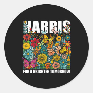 Kamala Harris Niedlich Floral Weibliche Blume Elec Runder Aufkleber