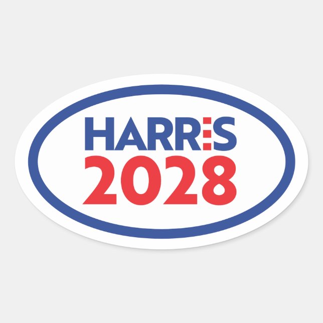 Kamala Harris Ovaler Aufkleber (Vorderseite)