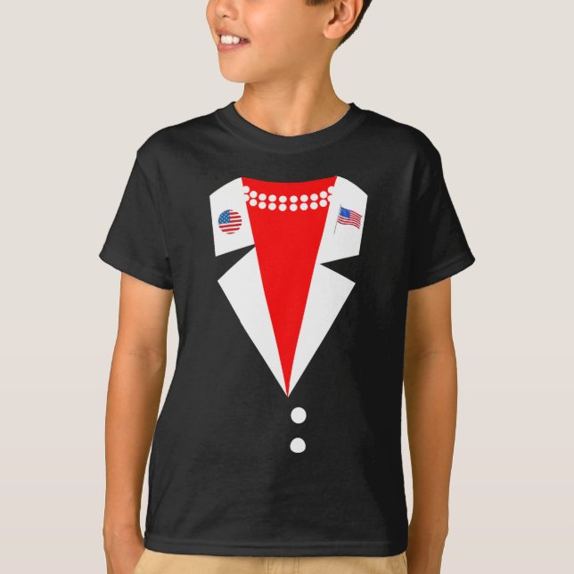 Kamala Harris Pantsuit Costume Party Präsidium T-Shirt (Vorderseite)