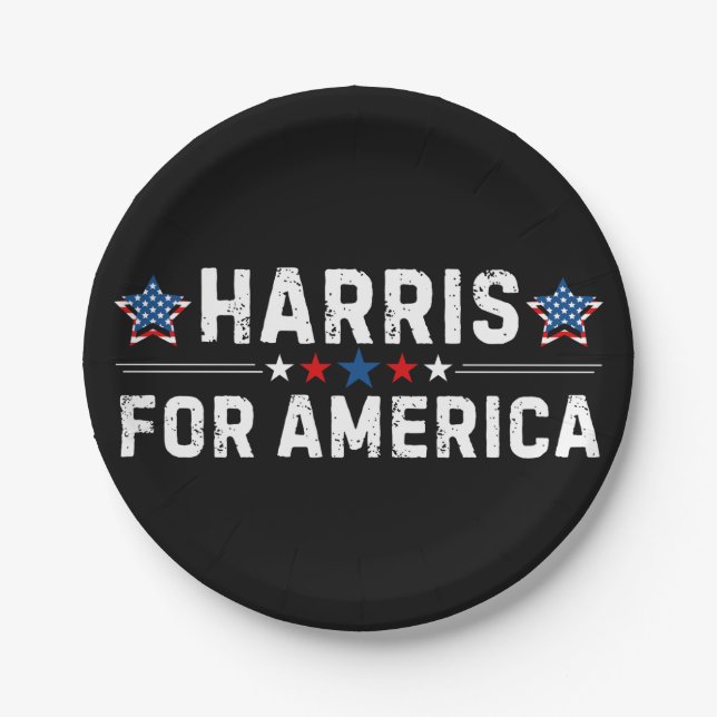 Kamala Harris Pappteller (Vorderseite)