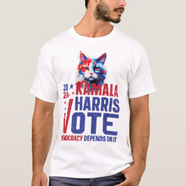 Kamala Harris Patriotic Cat T - Shirt