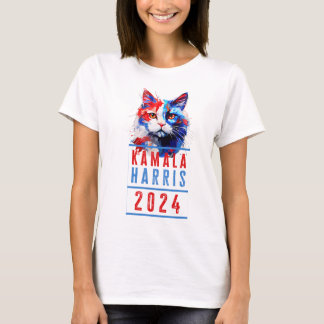 Kamala Harris Patriotic Cat T - Shirt