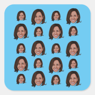 Kamala Harris Pattern Quadratischer Aufkleber