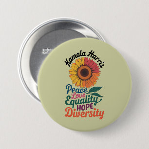 Kamala Harris Peace Liebe Equality Hope Diversity Button