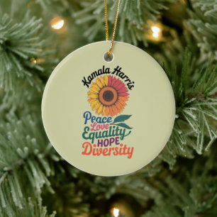 Kamala Harris Peace Liebe Equality Hope Diversity Keramik Ornament