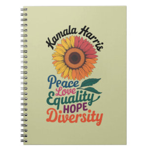 Kamala Harris Peace Liebe Equality Hope Diversity Notizblock