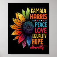 Kamala Harris Peace Liebe Equality Hope Diversity