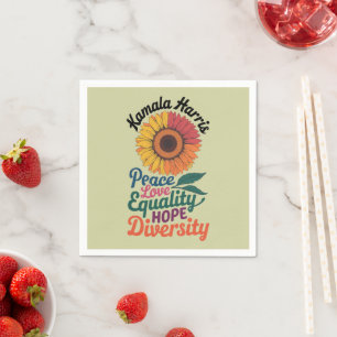 Kamala Harris Peace Liebe Equality Hope Diversity Serviette