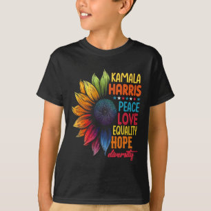 Kamala Harris Peace Liebe Equality Hope Diversity T-Shirt