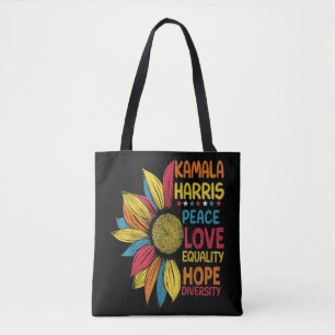 Kamala Harris Peace Liebe Equality Hope Diversity Tasche