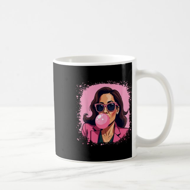 Kamala Harris Pink Bubble Gum Kaffeetasse (Rechts)
