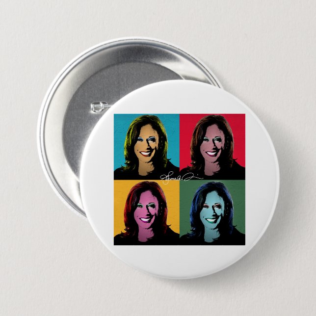KAMALA HARRIS Pop Art Button (Vorne & Hinten)