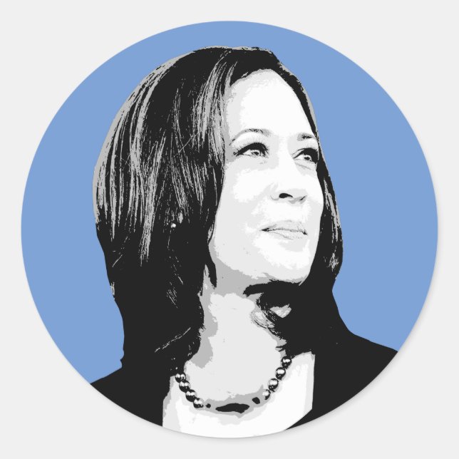 Kamala Harris Portrait Print Runder Aufkleber (Vorderseite)