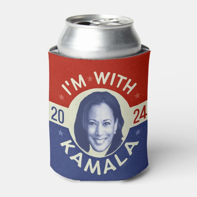 Kamala Harris Präsident 2024 Foto Retro Dosenkühler (Kanne Vorderseite)