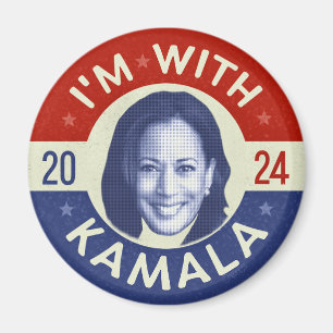 Kamala Harris Präsident 2024 Foto Retro Magnet