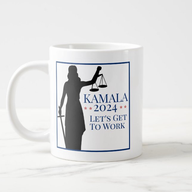Kamala Harris Präsident Berufung 2024 Jumbo-Tasse (Links)