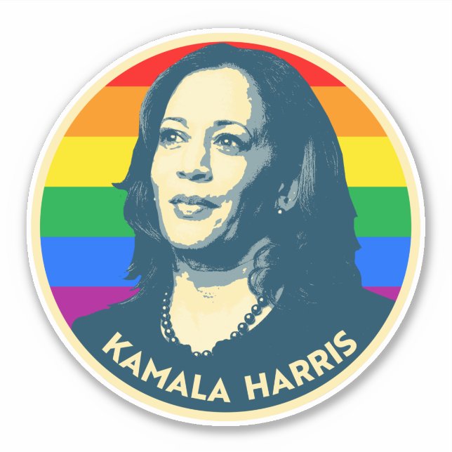 KAMALA HARRIS PRIDE ABZEICHEN AUFKLEBER (Vorderseite)