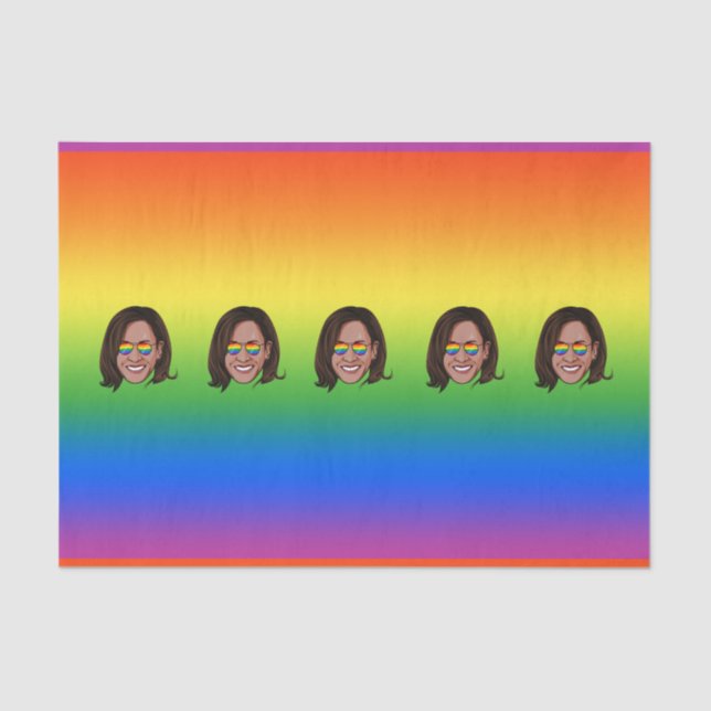 Kamala Harris Pride Holiday Seidenpapier (Vorderseite)