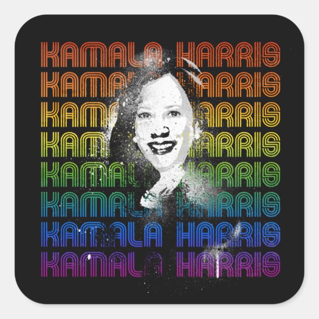 Kamala Harris Pride Quadratischer Aufkleber (Vorderseite)