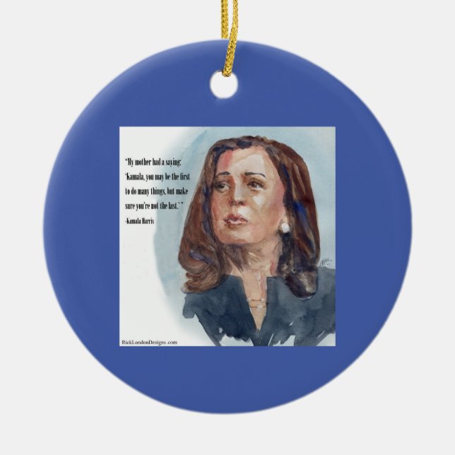Kamala Harris & Quote Keramik Ornament (Vorne)