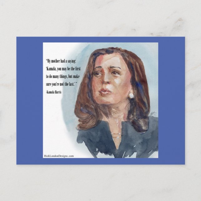 Kamala Harris & Quote Postkarte (Vorderseite)